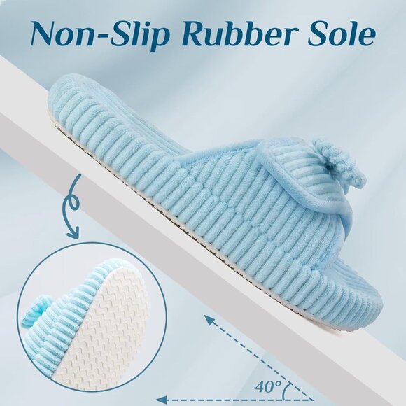 🆕Woman Blue Arch Support Open Toe Orthopedic Adjustable Home Indoor Slippers - Picture 9 of 11